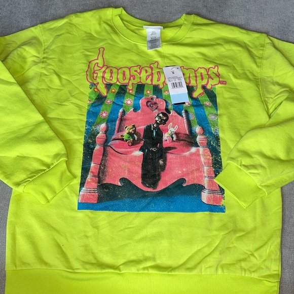 Goosebumps Women’s Neon Green “Slappy” Pullover Sweatshirt - Picture 3 of 6